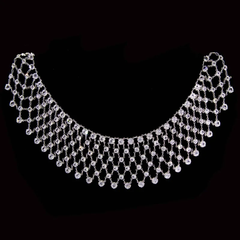 Jewelry Sale Bonanza – Grab Your Sparkle Now 1928 Jewelry Round Vintage Austrian Crystal Bib Necklace 14"