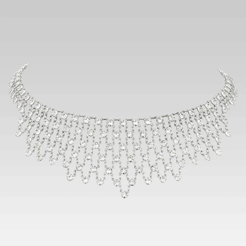 Exclusive Jewelry Markdowns – Limited-Time Offer 1928 Jewelry Vintage Austrian Crystal Bib Drop Necklace 15.5"