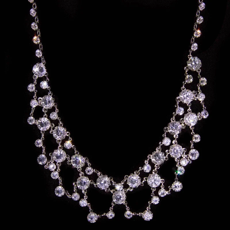 Your Dream Jewelry At Dream Prices – Shop Now 1928 Jewelry Vintage Austrian Crystal Collar  Drop Necklace 14.5"