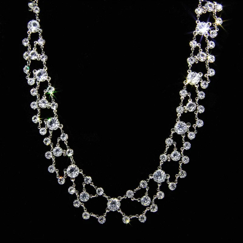 Modern Statement Jewelry For Bold Styling 1928 Jewelry Round Vintage Austrian Crystal Collar Necklace 15"
