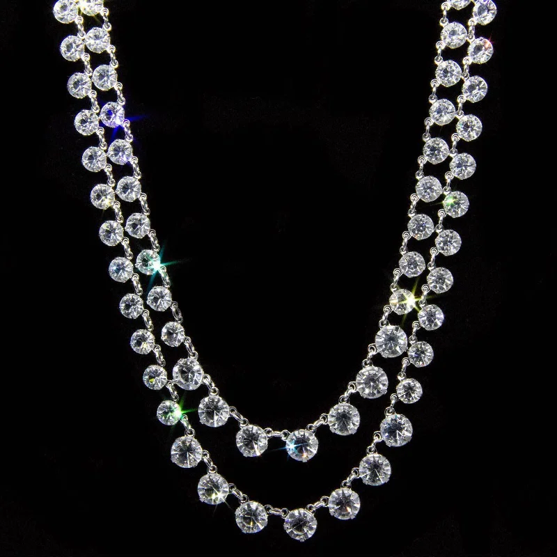 Affordable Gold-Plated Jewelry For Modern Fashion 1928 Jewelry Vintage Austrian Crystal Double Strand Necklace 12.5" + 3" Extender
