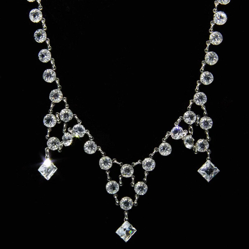 Premium Diamond Jewelry For Unforgettable Moments 1928 Jewelry Vintage Austrian Crystal Drop Necklace 14"