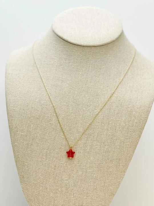 Elegant Jewelry, Affordable Luxury – Shop Now Star Pendant Necklace - Red