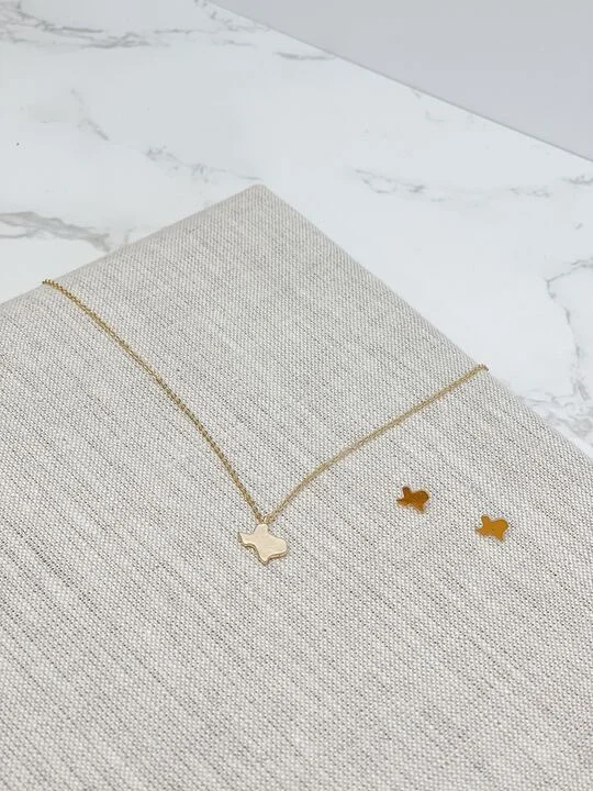 Luxury Jewelry At Unbeatable Discounts State of Texas Necklace & Earrings Set - Gold
