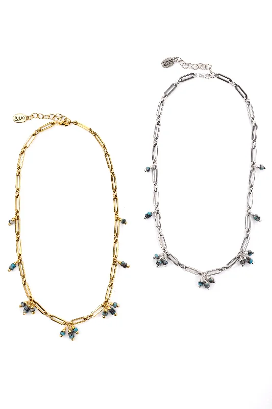 Timeless Elegance, Temporary Discounts – Act Fast Tomasita Gemstone and Paperclip Chain Necklace