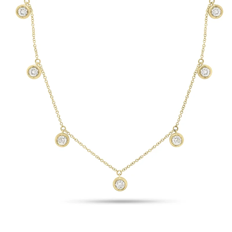 Flash Sale On Exquisite Jewelry – Don't Miss Out Bezel-Set Diamond Drip Necklace