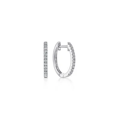 Handmade Pearl Jewelry For Timeless Elegance 14K White Gold 0.18ctw Diamond Huggie Earrings