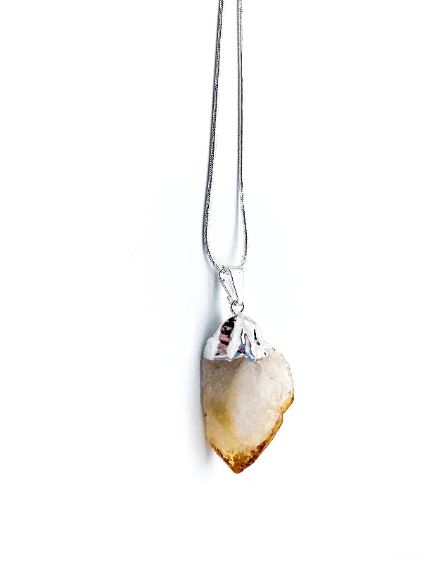 Special Offers On Handcrafted And Designer Jewelry Citrine Silver Dipped Pendant Necklace