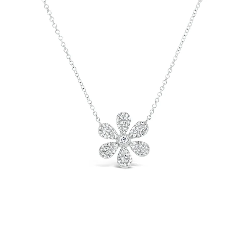 Personalized Jewelry Sale – Meaningful Gifts At Great Prices Pave Diamond Large Daisy Pendant Necklace