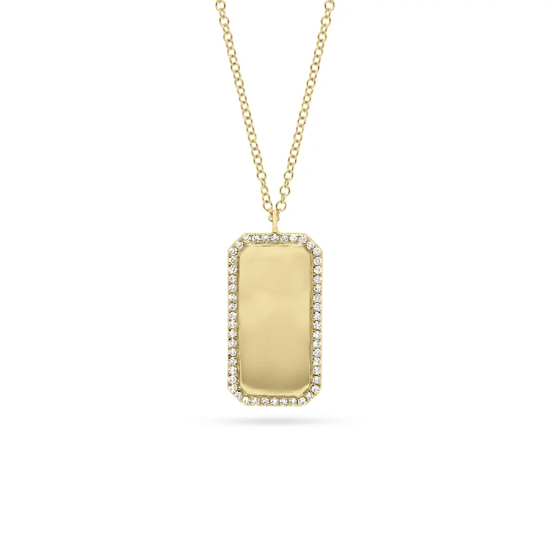 Get The Best Deals On Timeless Jewelry Pieces Diamond Framed Dog Tag Pendant