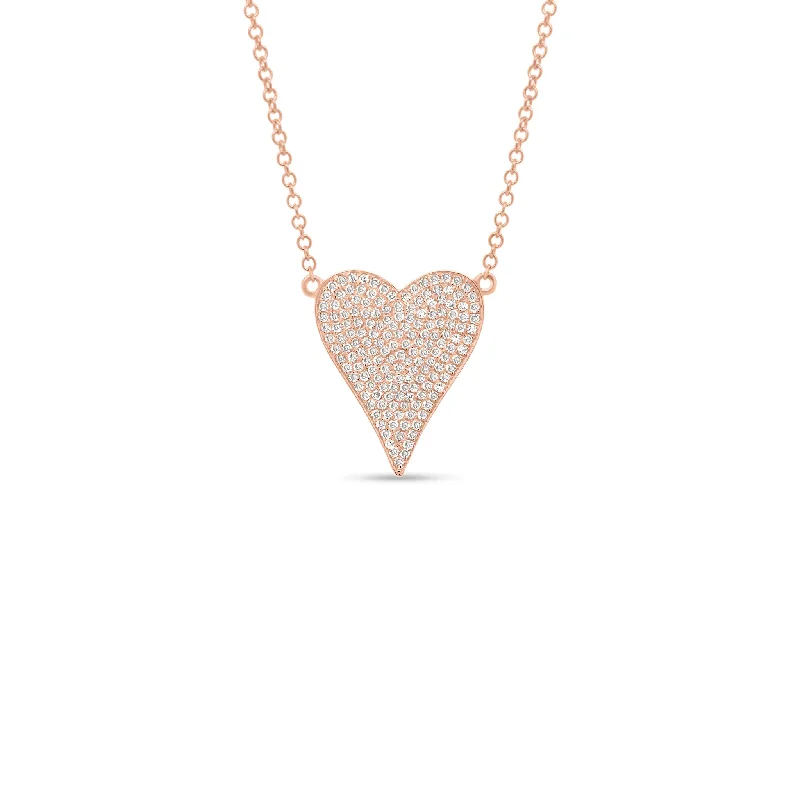 Elegant Rose Gold Jewelry For A Stylish Touch Diamond Small Elongated Heart Pendant
