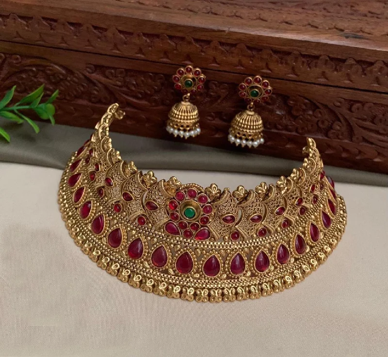 Bold And Beautiful Jewelry Now At Irresistible Prices Gold Plated Choker Necklace Set multicolor