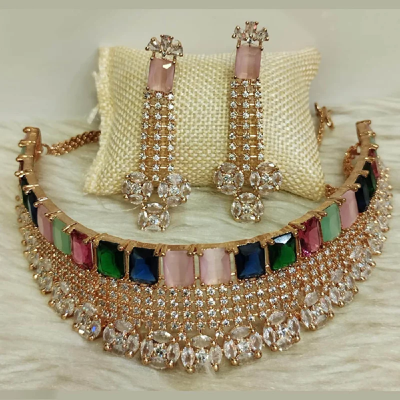 Huge Savings On Timeless Jewelry Collections Jain Jewellers Gold Plated AD Choker Necklace Set