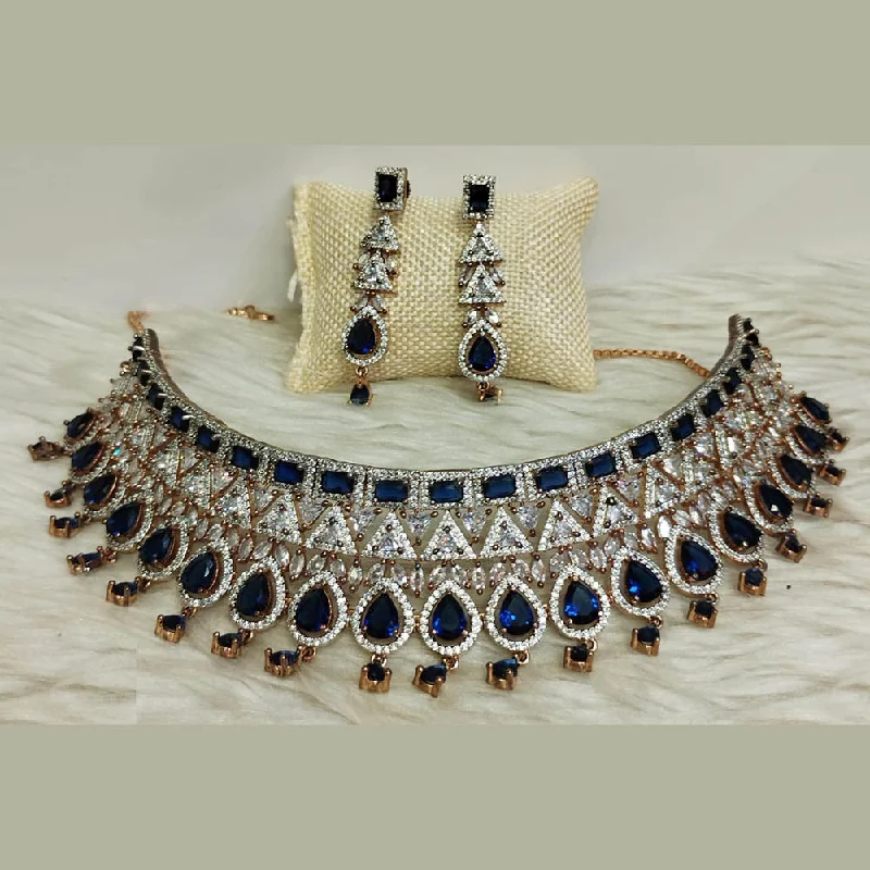 Luxury Jewelry At Unbeatable Discounts Jain Jewellers Gold Plated AD Choker Necklace Set