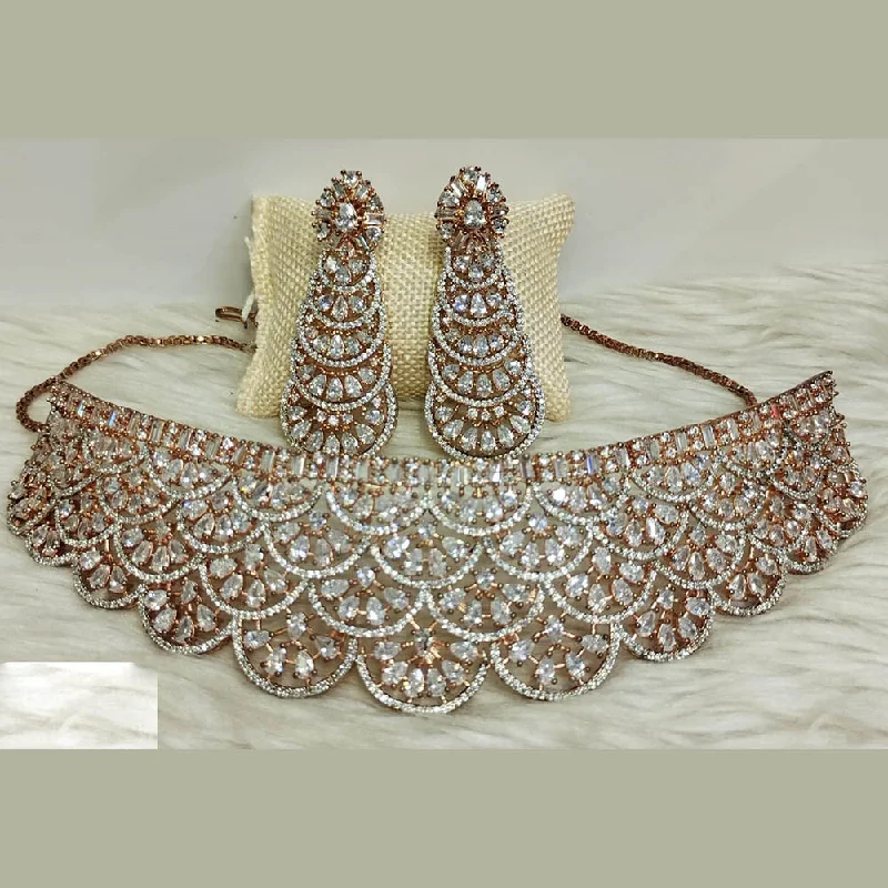 Personalized Jewelry Sale – Unique Pieces At Great Prices Jain Jewellers Gold Plated AD Choker Necklace Set