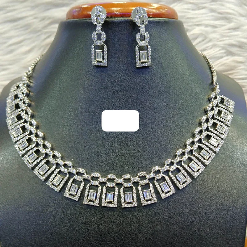 Accessorize For Less – Luxury Jewelry At Affordable Prices Jain Jewellers Silver Plated AD Choker Necklace Set