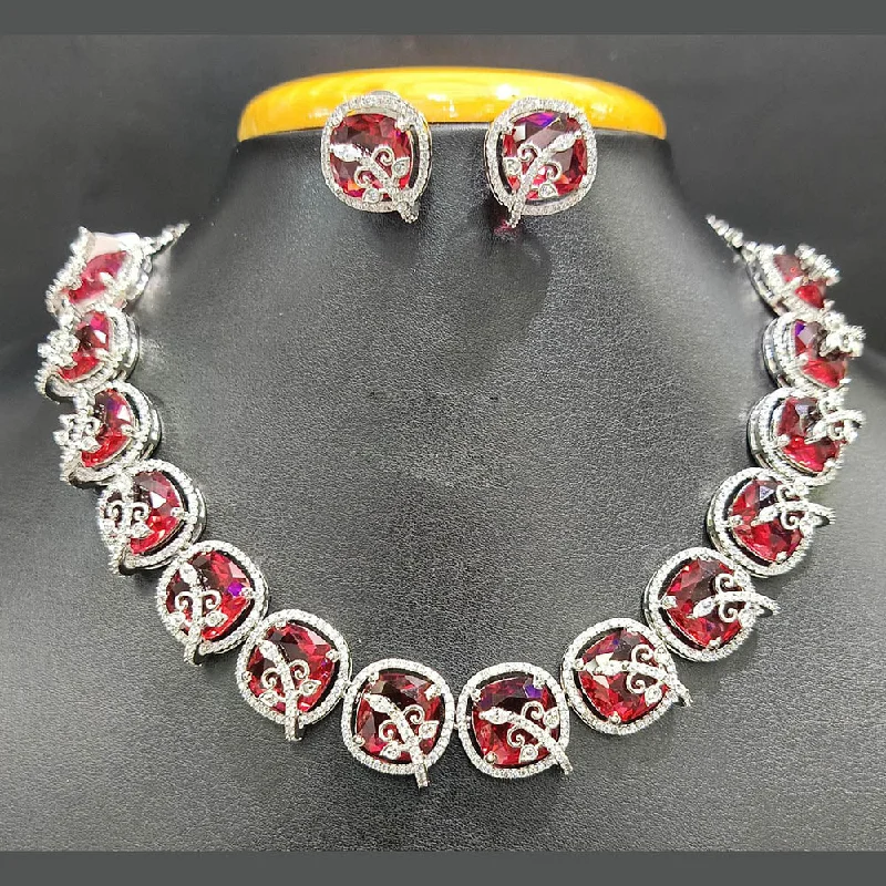 Don't Miss Out On Bestselling Jewelry At Special Prices Jain Jewellers Silver Plated AD Choker Necklace Set