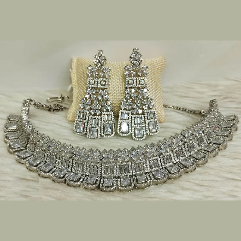 Holiday Jewelry Sale – Perfect Gifts At The Best Prices Jain Jewellers Silver Plated AD Necklace Set