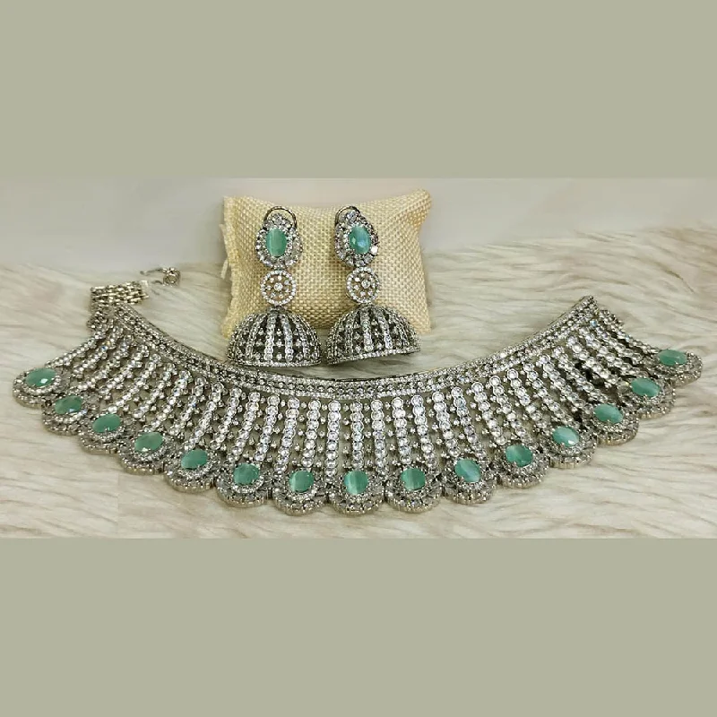 Flash Sale On Exquisite Jewelry – Don't Miss Out Jain Jewellers Silver Plated AD Necklace Set