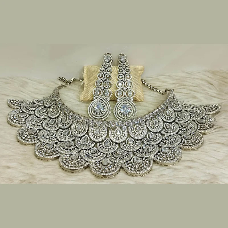 Luxury Jewelry Sale – Elegant Styles At Unbeatable Prices Jain Jewellers Silver Plated AD Necklace Set