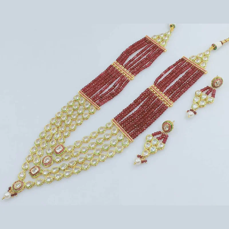Affordable Luxury Jewelry For Every Occasion JCM Gold Plated Crystal Stone And Pearls Long Necklace Set