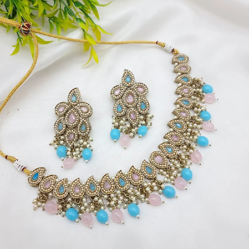 Trending Jewelry Styles Now At Limited-Time Discounts JCM Gold Plated Crystal Stone And Pearls Necklace Set