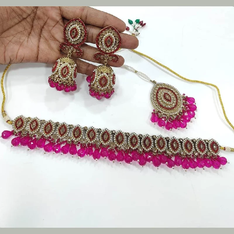 Holiday Jewelry Sale – Perfect Gifts At Great Prices Kavita Art Gold Plated Crystal Stone And Pearls Choker Necklace Set