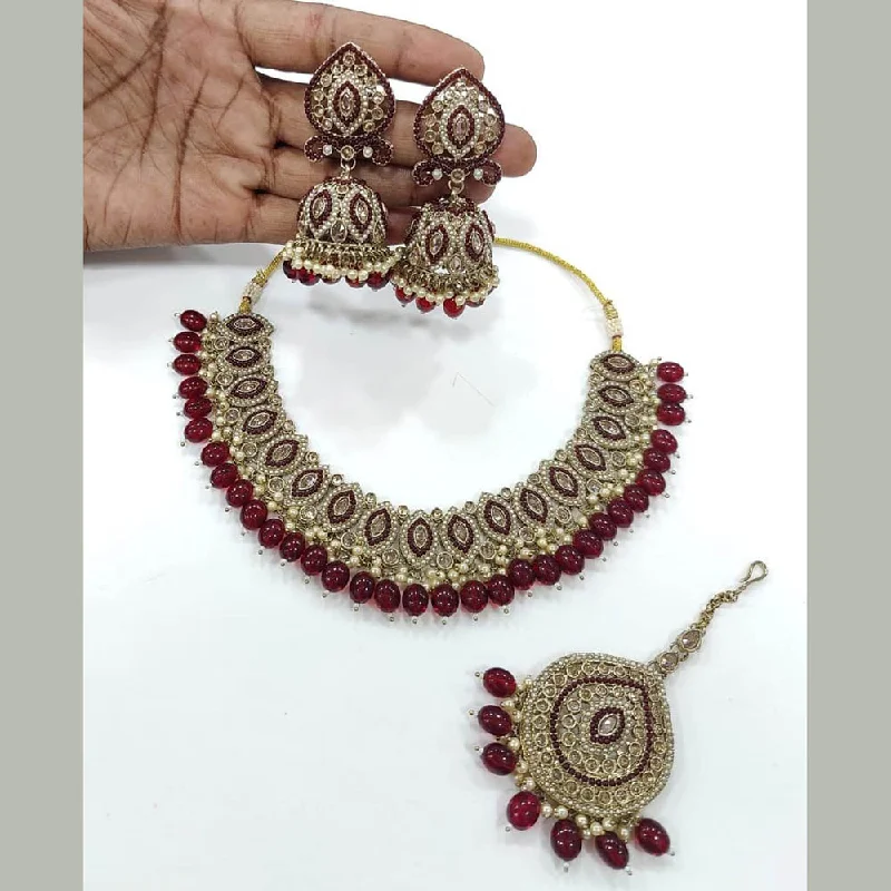 Personalized Jewelry At Special Discount Rates Kavita Art Gold Plated Crystal Stone And Pearls Necklace Set