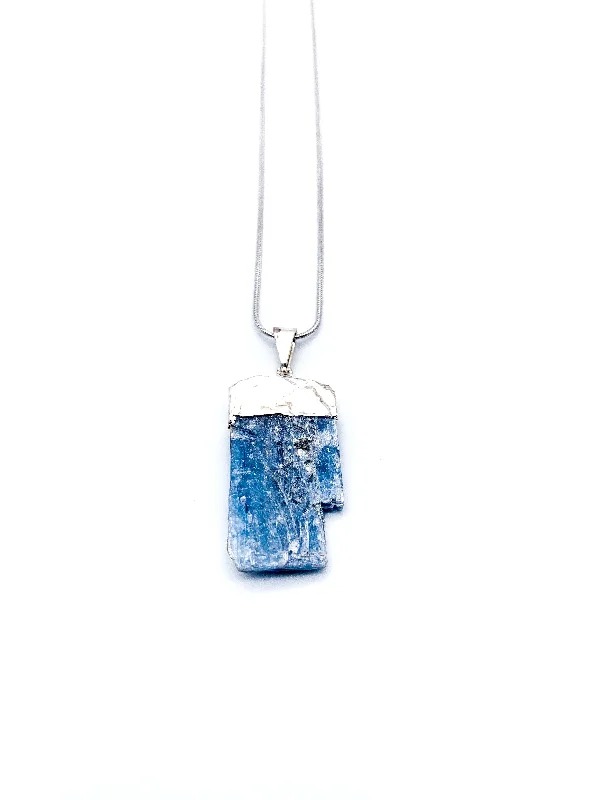 Seasonal Jewelry Sale – Upgrade Your Style Today Kyanite Silver Dipped Pendant Necklace