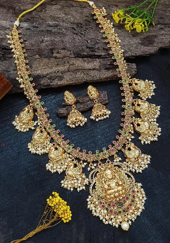 Special Deals On Handcrafted And Designer Jewelry Premium Gold Plated Classic Bridal Long Necklace Set Haram