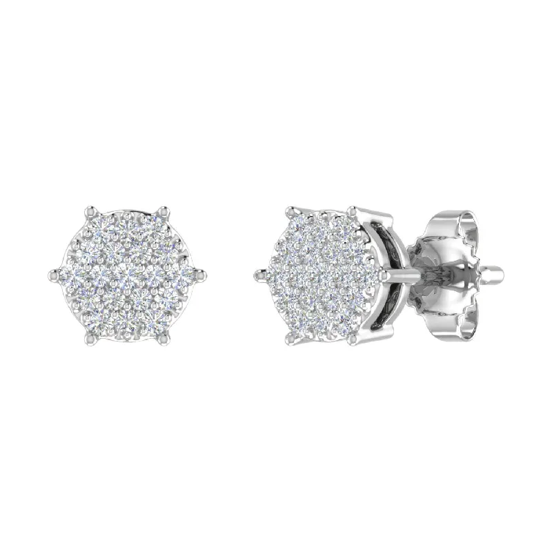 Elegant Jewelry Pieces At Unbelievable Prices 0.15 Carat Diamond Cluster Earrings in Gold - IGI Certified