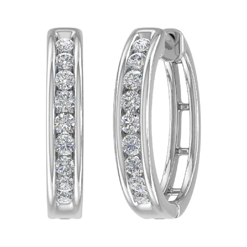 Jewelry Clearance Event – Stock Up Before It's Over 1/2 Carat Diamond Hoop Earrings in Gold - IGI Certified