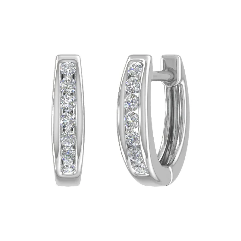 Buy More, Save More On Stunning Jewelry Designs 1/4 Carat Channel Set Diamond Hoop Earrings in Gold - IGI Certified