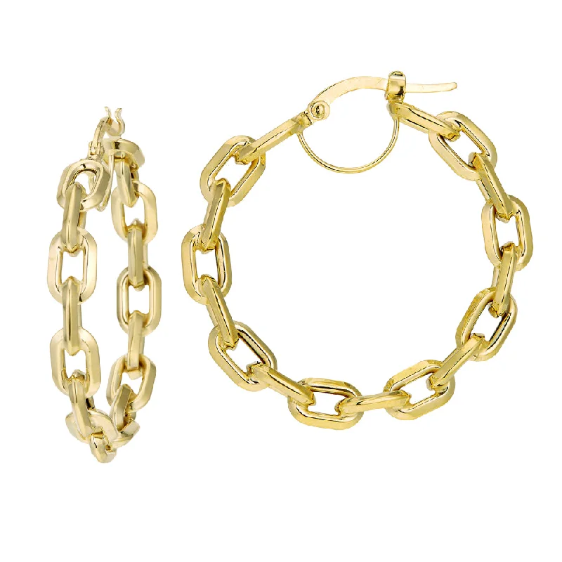 Timeless Beauty, Unbeatable Deals – Jewelry Sale On 14Y Gold Chain Link Hoop Earrings