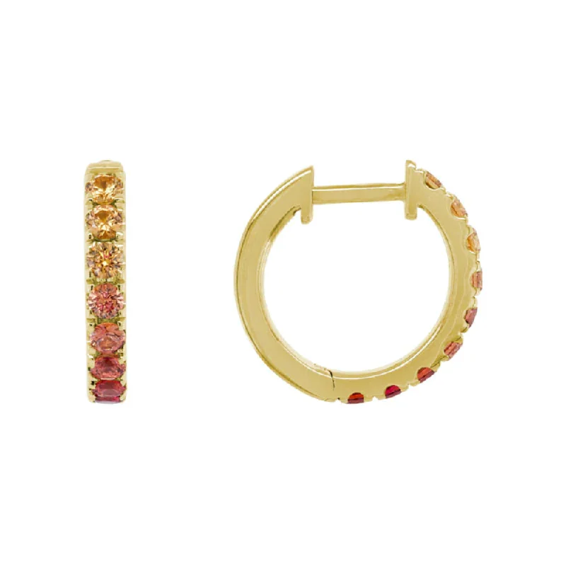 Shop High-Quality Jewelry At Jaw-Dropping Discounts 14k Multi-Colored Sapphire Hoop Earrings