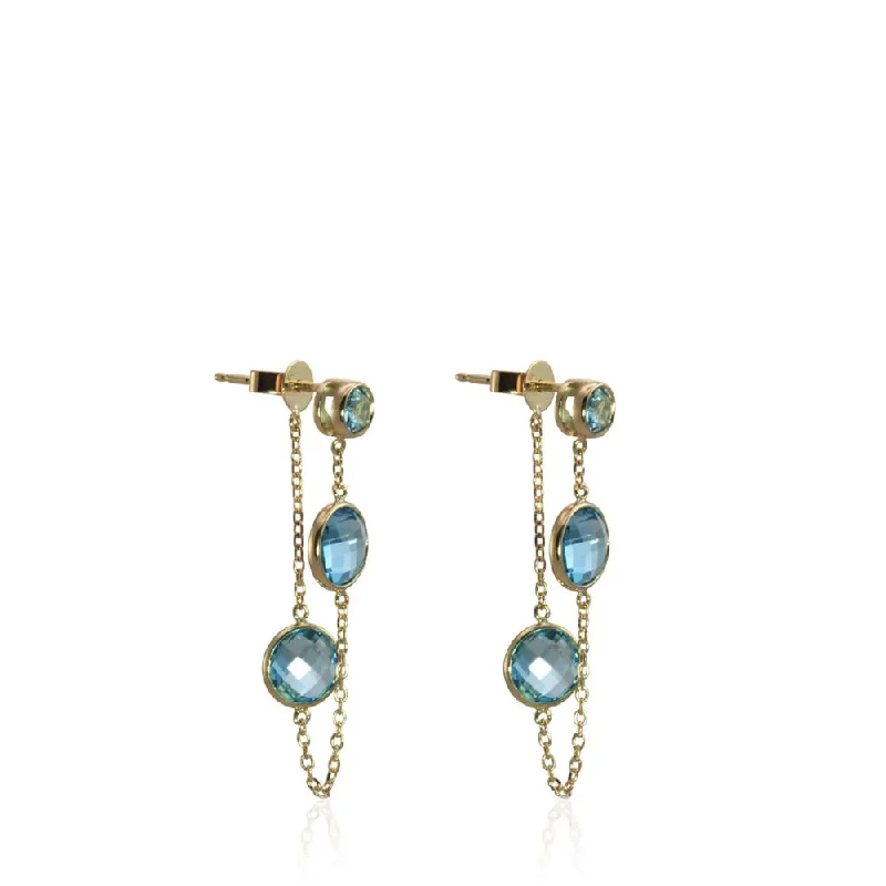 Exclusive Jewelry Bundles At Discounted Rates 14k Swiss Blue Topaz Triple Drop Earrings