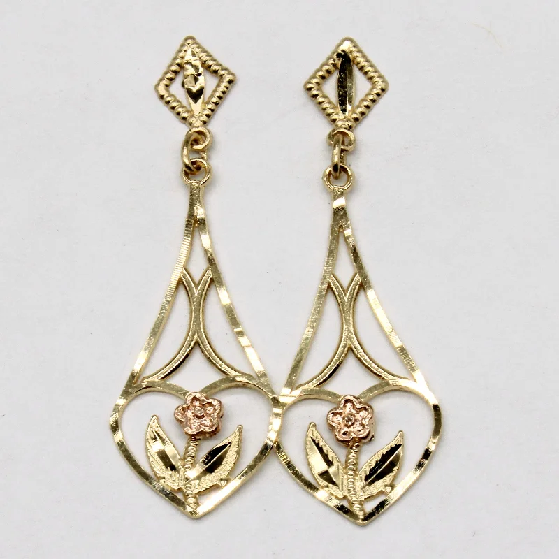 Limited-Time Offer On Elegant Jewelry Pieces 14k Two Tone Gold Drop Earrings