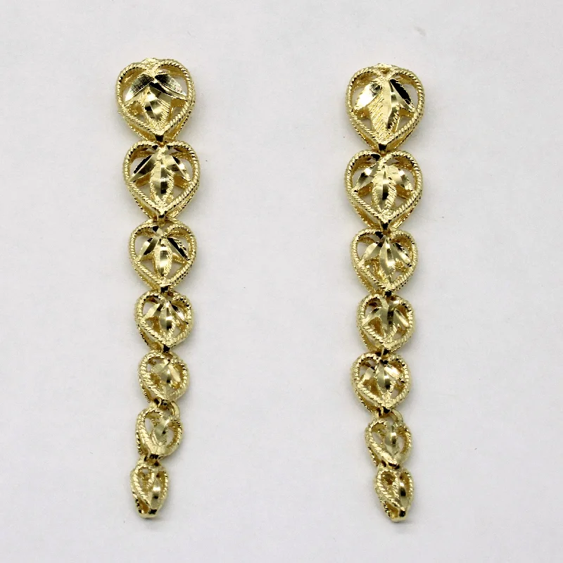 Timeless Jewelry At Special Discount Rates 14k Yellow Gold Drop Heart Earrings