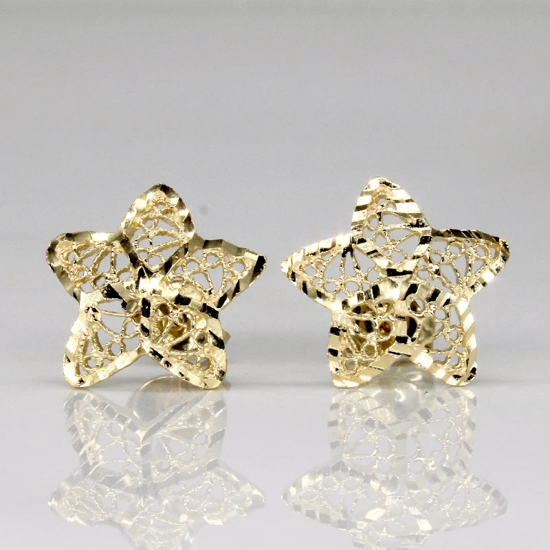 Limited-Stock Jewelry Clearance – Grab Your Favorites Now 14k Yellow Gold Star Earrings