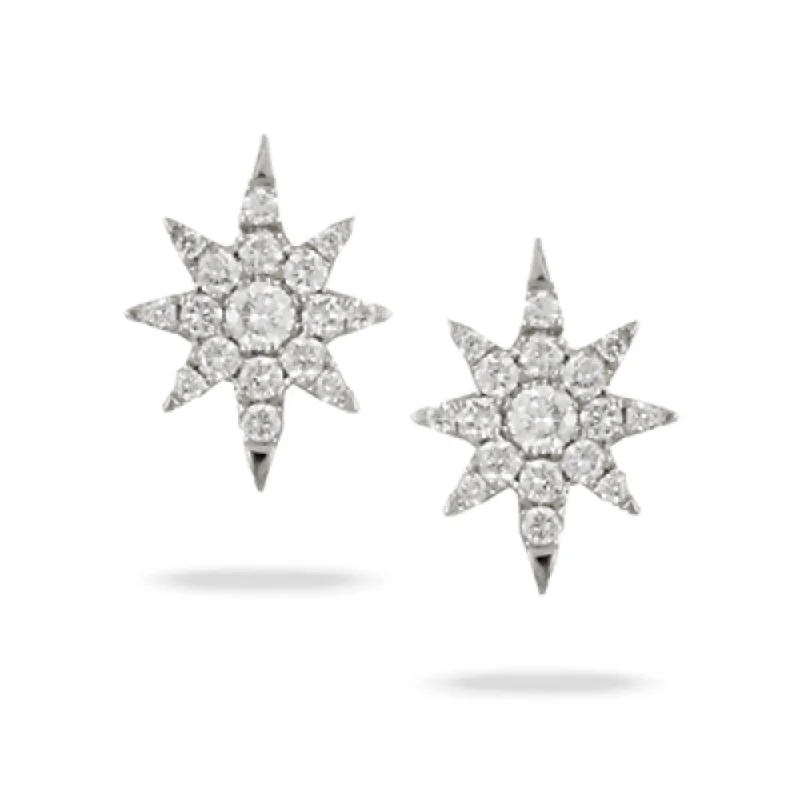 Handcrafted Beauty At Affordable Prices 18k Gold Diamond Starburst Studs