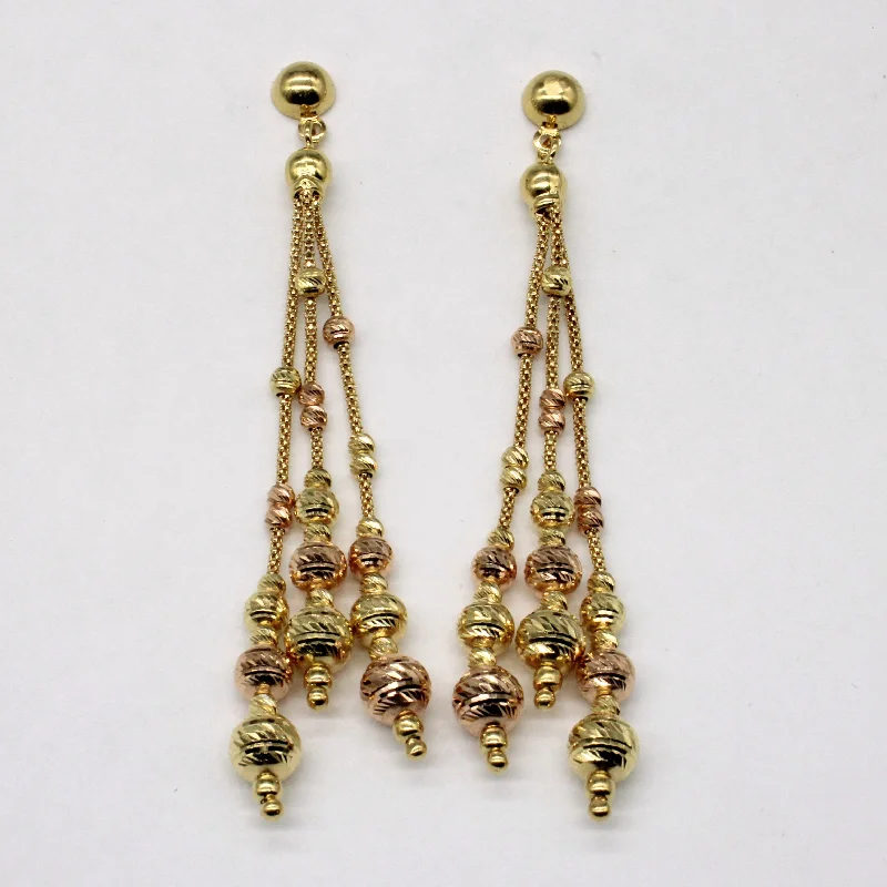 Stunning Jewelry At A Fraction Of The Price 18k Two Tone Gold Drop Bead Earrings