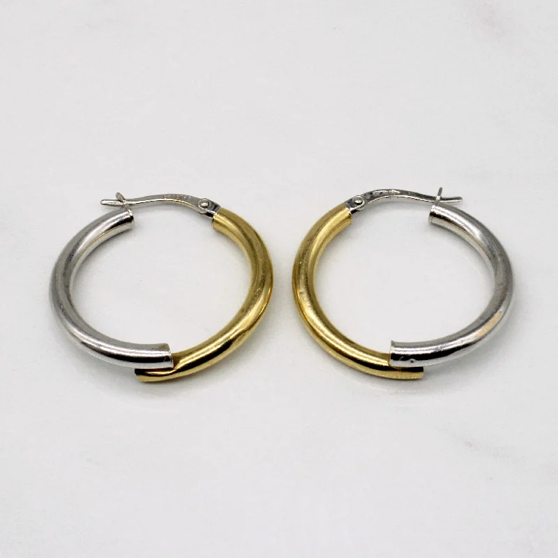 Buy More, Save More – Special Jewelry Discounts 18k Two Tone Gold Hoop Earrings