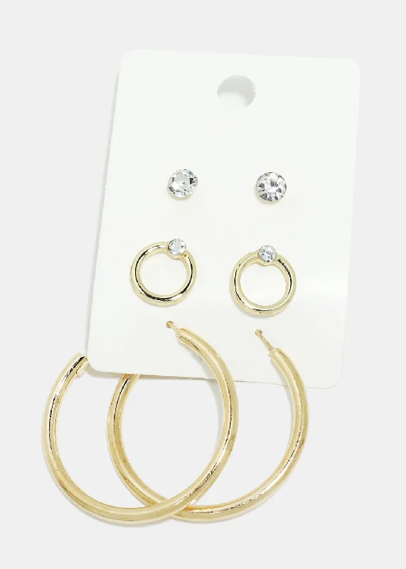 Jewelry Deals That Outshine The Rest 3-Pair Multi Design Earrings