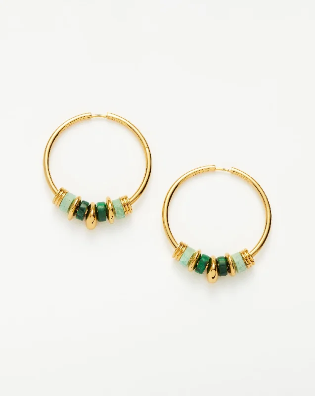 Unmissable Jewelry Sale – Shop Before It's Too Late Abacus Beaded Large Charm Hoop Earrings | 18ct Recycled Gold Vermeil on Recycled Sterling Silver