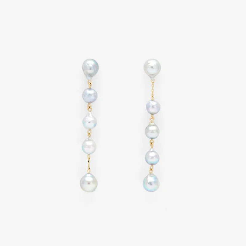 Timeless Elegance Now At Special Discounts One-of-a-Kind Akoya Pearl Drop Earrings | APE6-OOAK