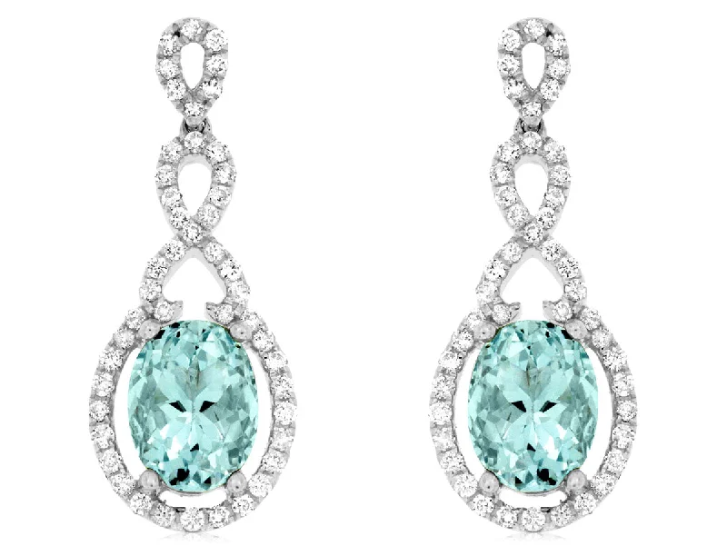 Limited-Stock Jewelry Sale – Once It's Gone, It's Gone Aquamarine and Diamond Dangle Earrings