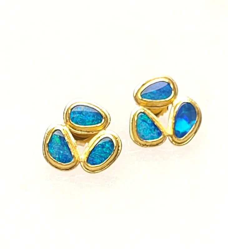 The Perfect Jewelry Piece At The Perfect Discount Australian Opal Doublet Cluster Earring