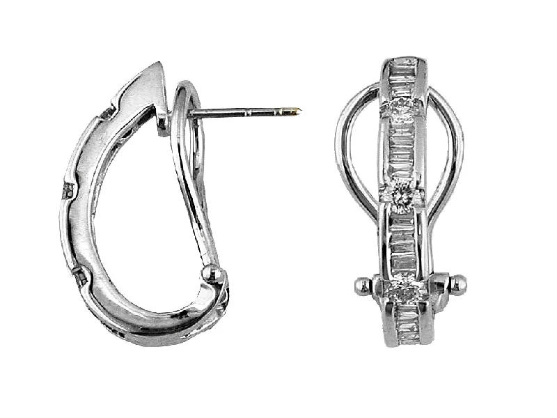 Get The Jewelry You Love At A Price You Love Baguette and Round Diamond Hoop Earrings