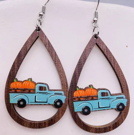 Your Perfect Accessory Now At The Best Price Adorable Fall Pumpkin Truck Earrings