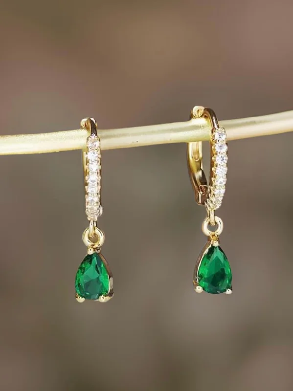 Elegant Necklaces And Bracelets At Limited-Time Offers Beautiful Emerald Green Huggie Earrings
